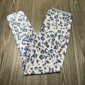 Calvin Klein Performance Purple Leopard Print Leggings Size Small